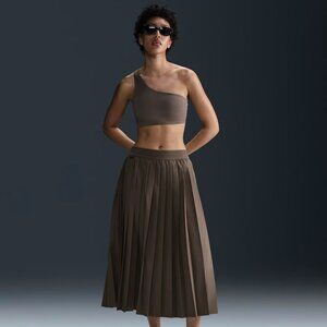 NEW $160 Nike 24.7 PerfectStretch Brown Dri Fit Pleated Skirt HQ8153-004 Size L